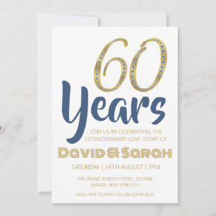 einfache weiße Einladungen zum 60. Hochzeitstag
