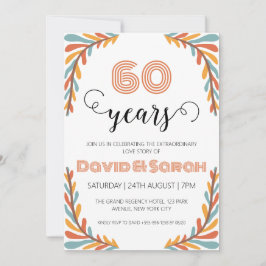 einfache weiße Einladungen zum 60. Hochzeitstag