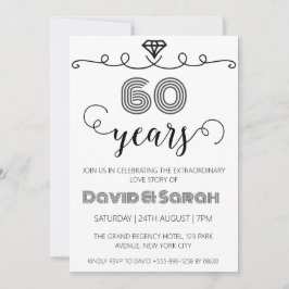 einfache weiße Einladungen zum 60. Hochzeitstag