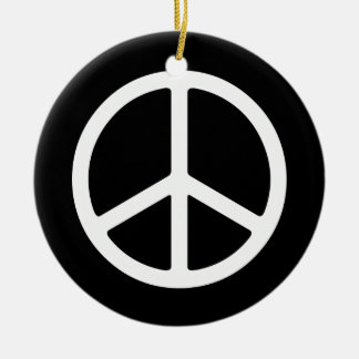 Einfache weiße Friedenszeichen-Verzierung Keramik Ornament