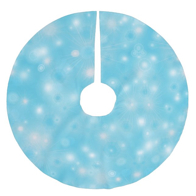 Einfache weiße Glühschneeflocken Niedlich Hübsch Polyester Weihnachtsbaumdecke (Vorderseite)