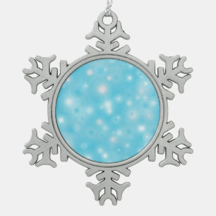 Einfache weiße Glühschneeflocken Niedlich Hübsch Schneeflocken Zinn-Ornament