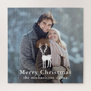 Einfache Weiße Hirsche Overlay Weihnachtsfeiertag