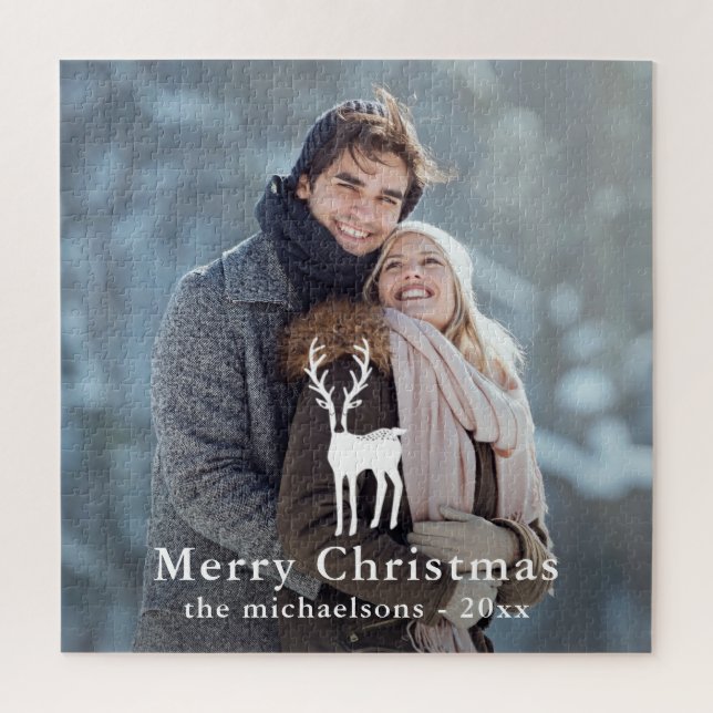 Einfache Weiße Hirsche Overlay Weihnachtsfeiertag  (Vertikal)