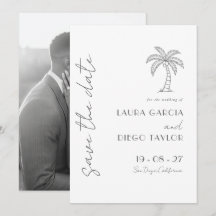 Einfache weiße Hochzeit mit Palme