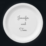 einfache weiße Hochzeitskuchen Pappteller<br><div class="desc">Gestaltung</div>
