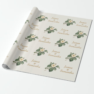 Einfache, weiße Illustration | Hochzeitsgeschenk Geschenkpapier