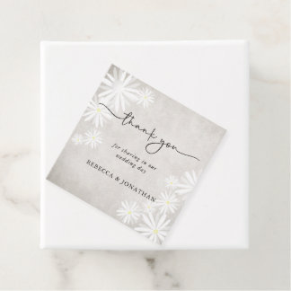 Einfache Weiße Margeriten Rustikale Boho-Hochzeit Geschenkanhänger