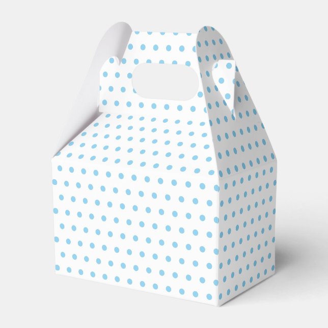 Einfache, weiße Punkte-Muster auf Baby Blue Geschenkschachtel (Vorderseite)