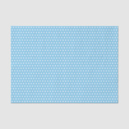 Einfache, weiße Punkte-Muster auf Baby Blue Seidenpapier