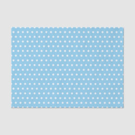 Einfache, weiße Punkte-Muster auf Baby Blue Seidenpapier