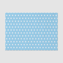 Einfache, weiße Punkte-Muster auf Baby Blue Seidenpapier