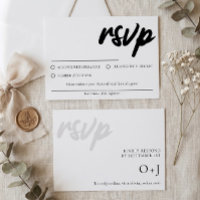 Einfache weiße RSVP-Karte mit Essensauswahl