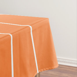 Einfache weiße Streifen auf orangefarbenem Hinterg Tischdecke