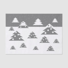 Einfache weiße und graue Weihnachtsbäume Snow Holi Seidenpapier