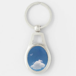 Einfache weiße Wolke Schlüsselanhänger