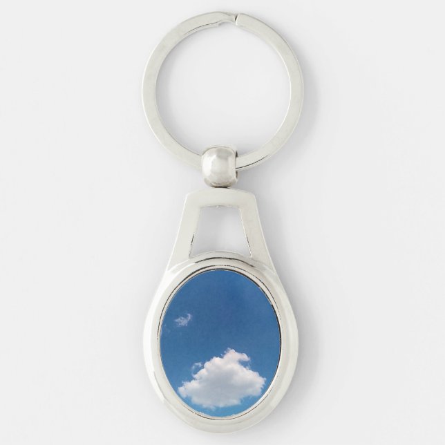 Einfache weiße Wolke Schlüsselanhänger (Vorderseite)