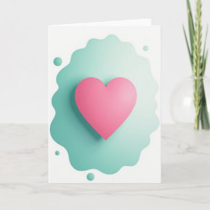 Einfache, wellenförmige rosa Herzkarte Karte
