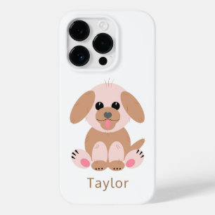 Einfache Welpen Hund Cartoon Pastel Personalisiert Case-Mate iPhone 14 Pro Hülle