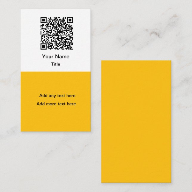 Einfache Werbe-QR-Code-Geschäftskarten vertikal Visitenkarte (Vorne/Hinten)