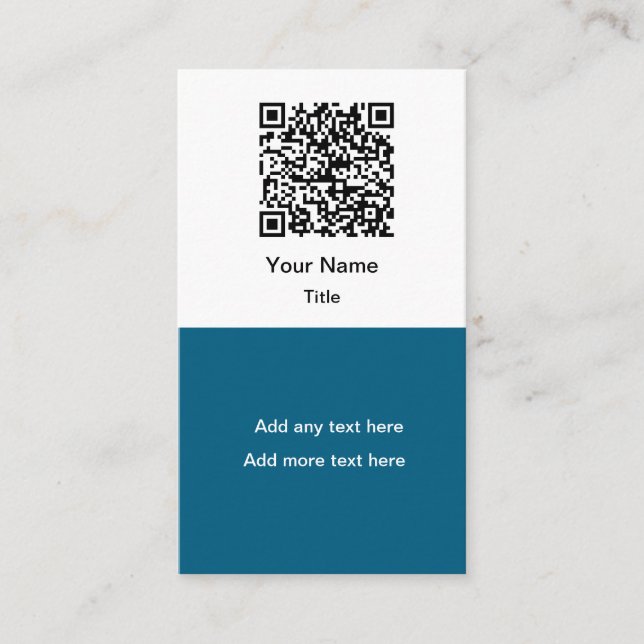 Einfache Werbe-QR-Code-Visitenkarten vertikal Visitenkarte (Vorderseite)