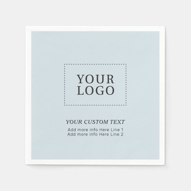 Einfache Werbung für Blue Custom Business-Logo Serviette (Vorderseite)
