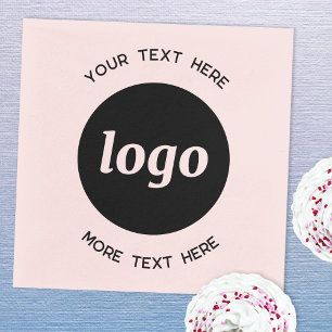 Einfache Werbung für Logos und Text in Rosa Serviette