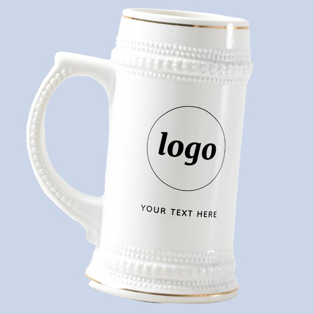 Einfache Werbung für Logos und Texte Bierglas (Simple logo with custom text business branding promotional mug)