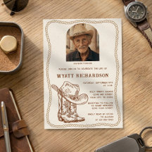 Einfache Western-Cowboy-Feier-des-Lebens-Bestattun