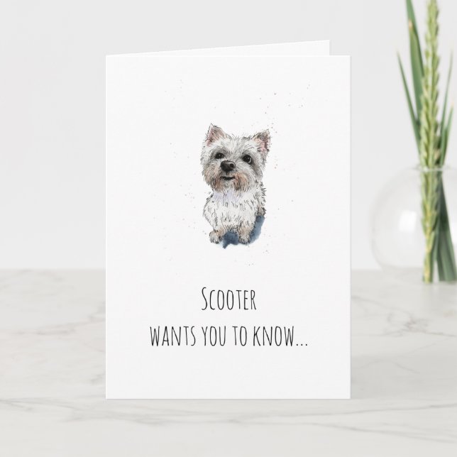 Einfache Westie, West Highland Terrier Mothers Day Karte (Vorderseite)