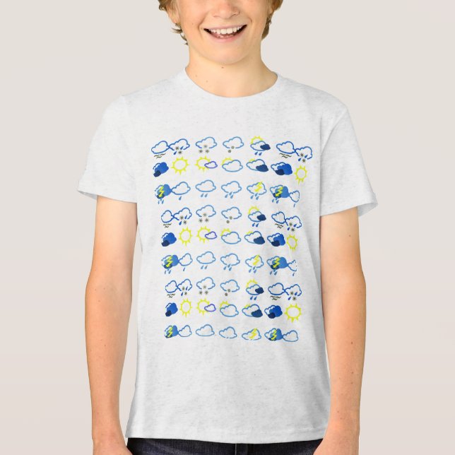 einfache Wettersymbole Tri-Blend Shirt (Vorderseite)