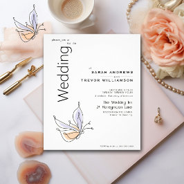 Einfache Whimsical Butterfly Coral und Violet Flyer