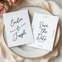 Einfache whimsical handgeschriebene Save-the-Date-