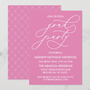 EINFACHE WHIMSISCHE KALLIGRAFIE ABSCHLUSS-EINLADUN EINLADUNG