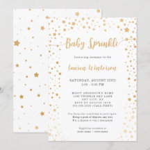 Einfache White and Gold Star Baby Sprinkle