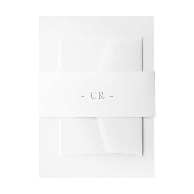 Einfache White Couple Initials Wedding Einladungsbanderole (Vorderseite Beispiel)