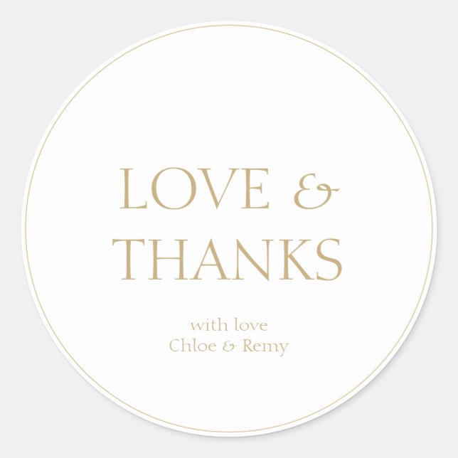 Einfache White Couple Wedding Dankeschön Sticker (Vorderseite)
