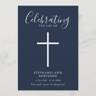 Einfache White Cross Blue Gedenkorde Programm