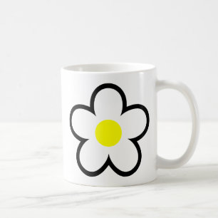 Einfache White Daisy Blume Niedlich 70er Spring Gr Kaffeetasse
