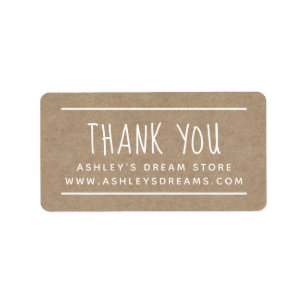 Einfache White Kraft Paper Dankeschön Sticker Adressaufkleber