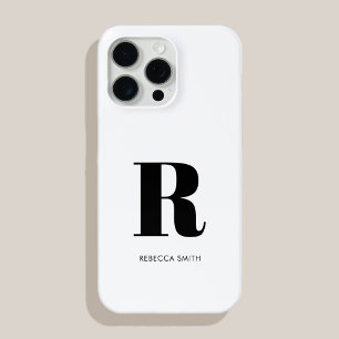 Einfache White Modern Monogram Case-Mate iPhone Hülle