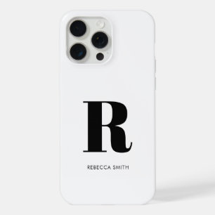 Einfache White Modern Monogram iPhone 15 Pro Max Hülle