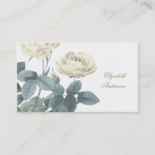 Einfache White Rose Business Card Visitenkarte