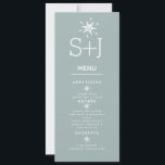 Einfache White Snowflakes Hochzeitmenü Feiertagskarte<br><div class="desc">Hochzeitsmenü für Snowflakes</div>