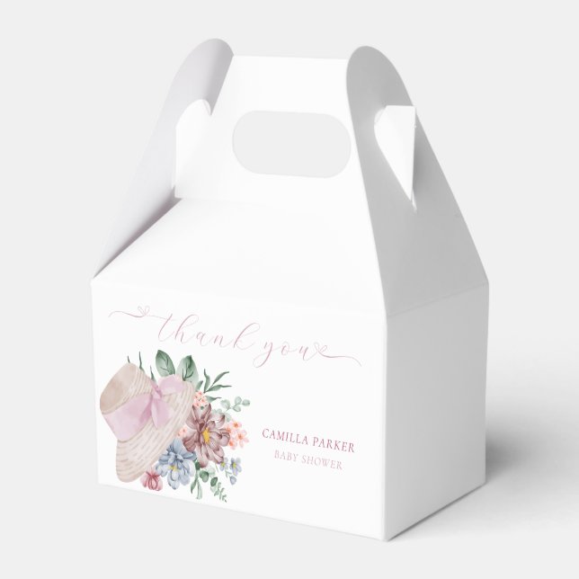Einfache White Spring Florals Baby Dusche Vielen D Geschenkschachtel (Vorderseite)