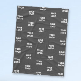 Einfache Wiederholung des Logos | Grau Fleecedecke