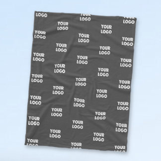 Einfache Wiederholung des Logos | Grau Fleecedecke