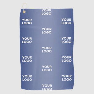 Einfache Wiederholung des Logos Navy Blue Gradient Golfhandtuch