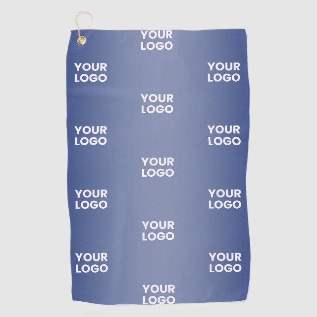 Einfache Wiederholung des Logos Navy Blue Gradient Golfhandtuch (Vorderseite)