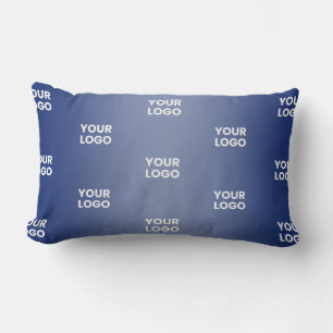 Einfache Wiederholung des Logos Navy Blue Gradient Lendenkissen